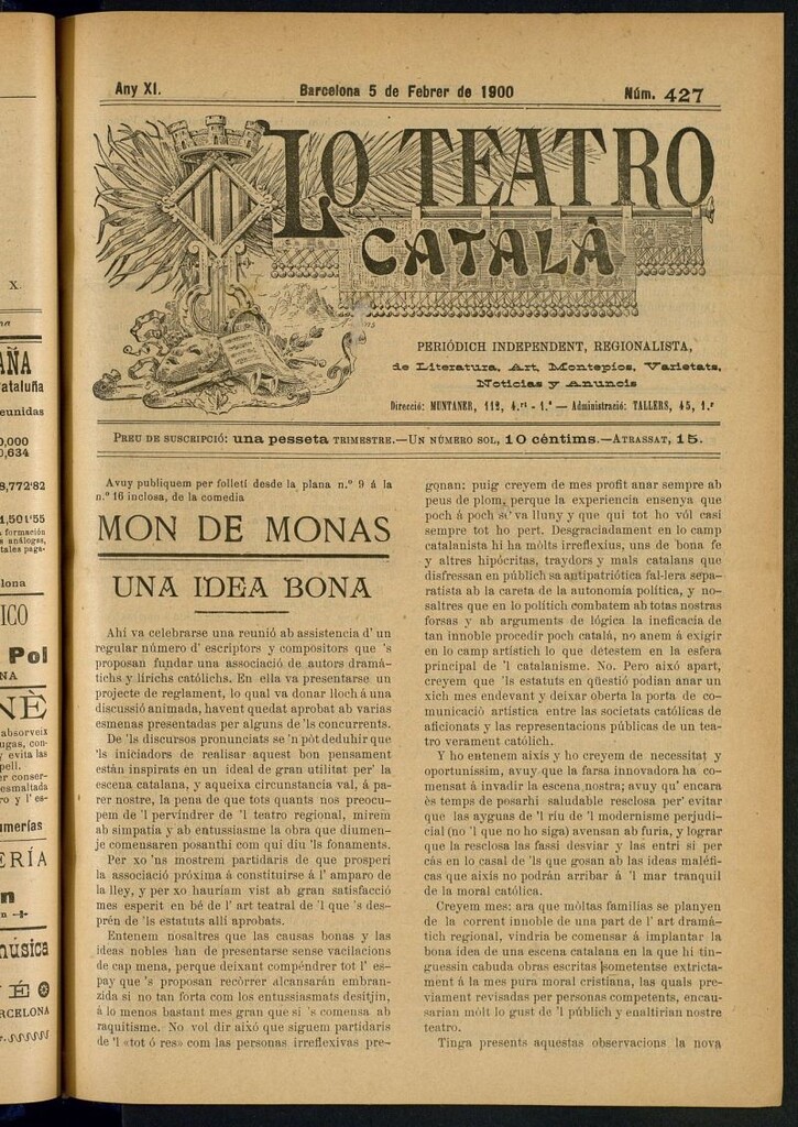 Miniatura de Lo Teatro Catalá del 5 de febrer de 1900