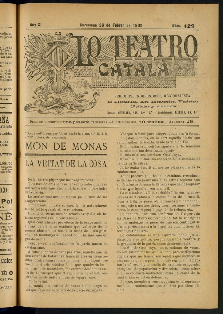 Miniatura de Lo Teatro Catalá del 26 de febrer de 1900