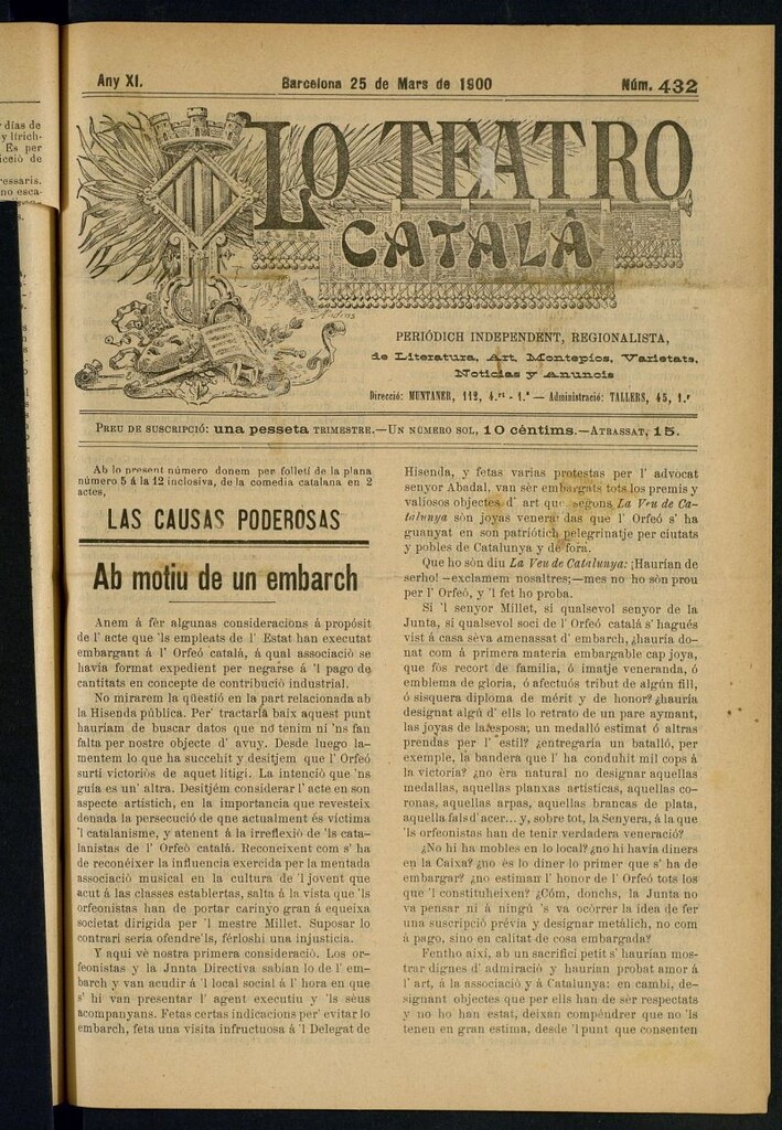 Miniatura de Lo Teatro Catalá del 25 de mars de 1900