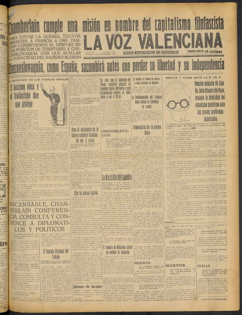 Miniatura de La Voz Valenciana del 20 de septiembre de 1938
