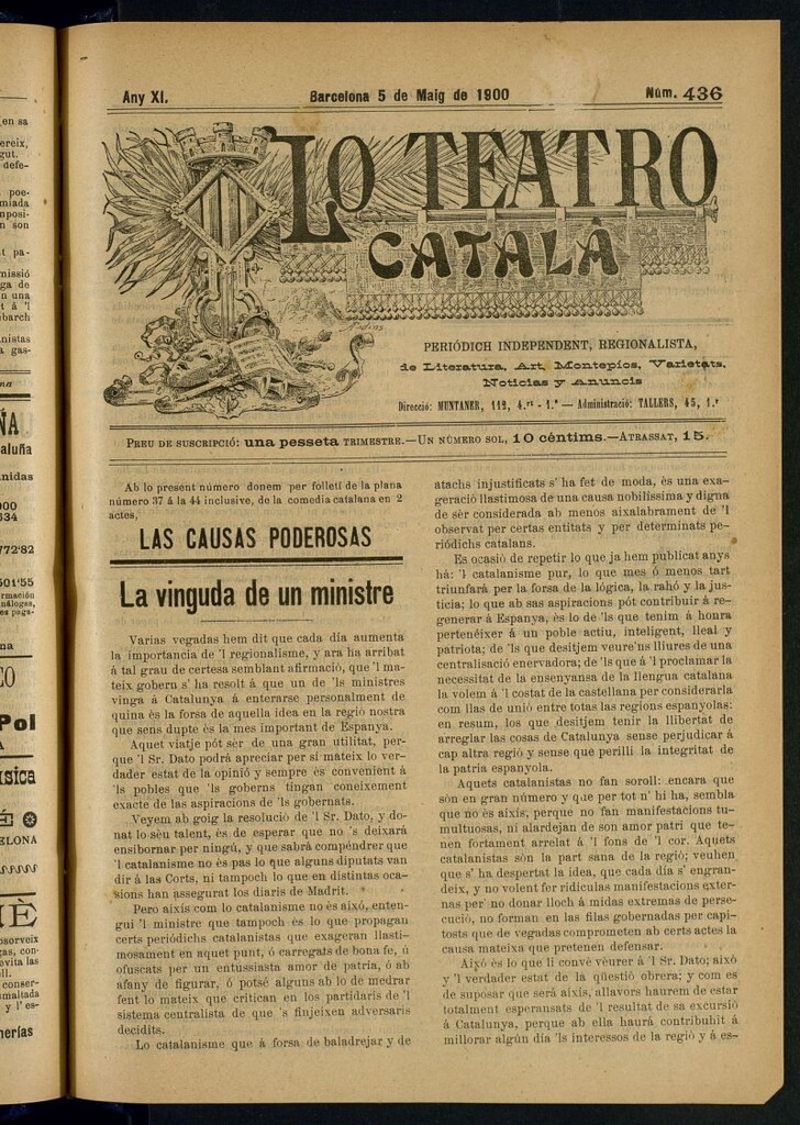Miniatura de Lo Teatro Catalá del 5 de maig de 1900
