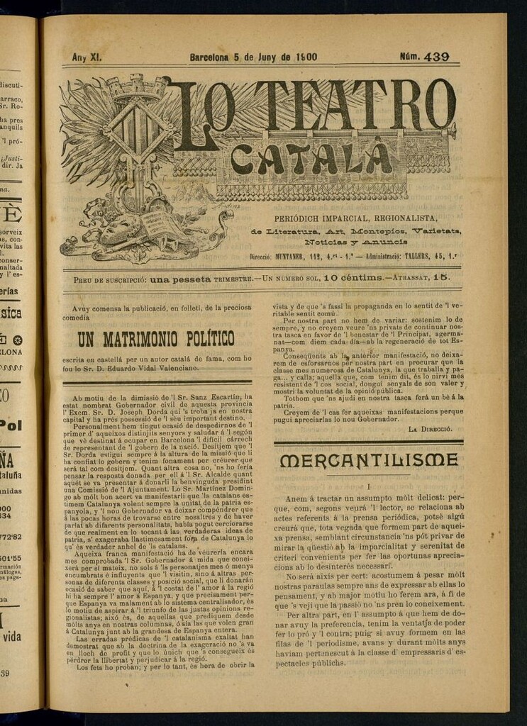 Miniatura de Lo Teatro Catalá del 5 de juny de 1900