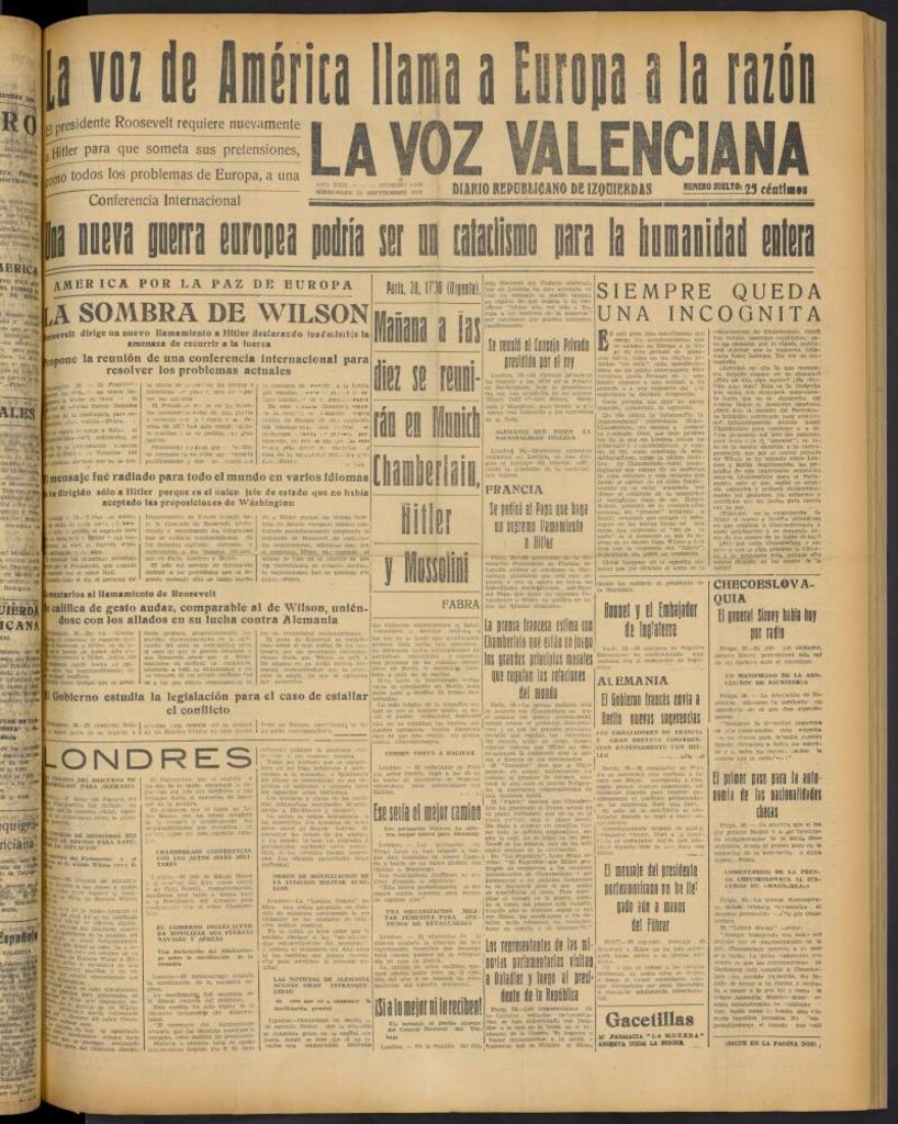 Miniatura de La Voz Valenciana del 28 de septiembre de 1938