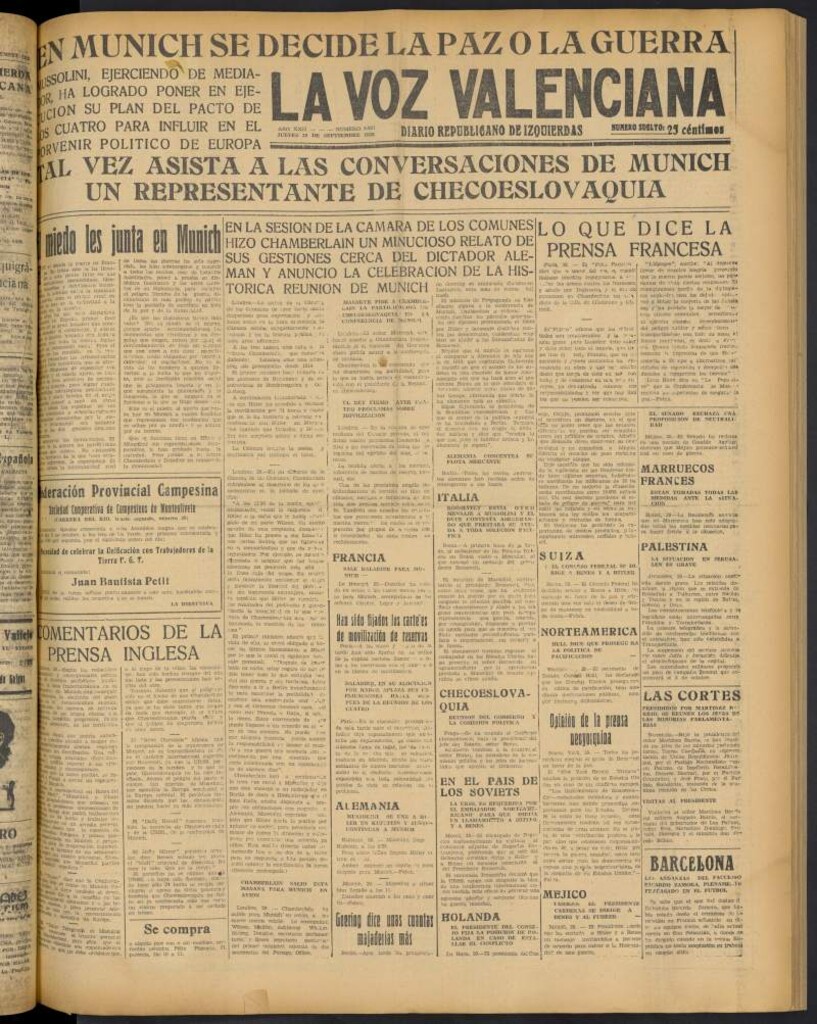 Miniatura de La Voz Valenciana del 29 de septiembre de 1938