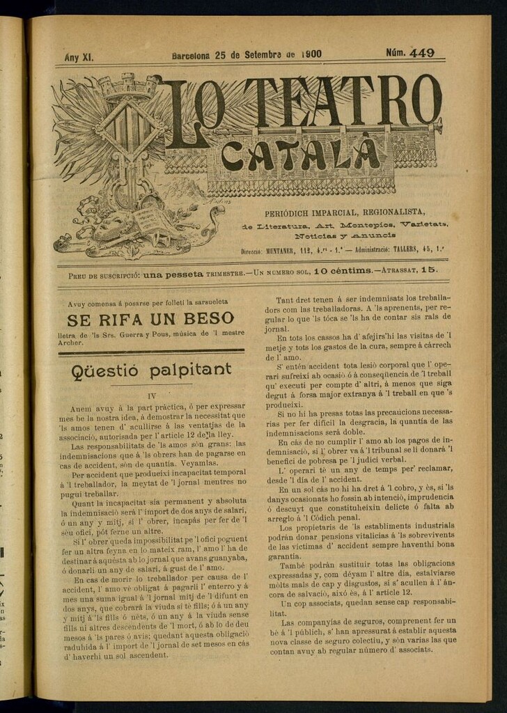 Miniatura de Lo Teatro Catalá del 25 de setembre de 1900