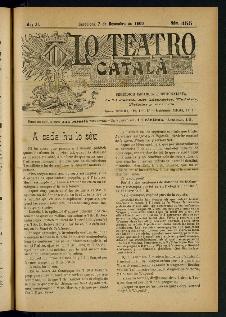 Miniatura de Lo Teatro Catalá del 7 de desembre de 1900