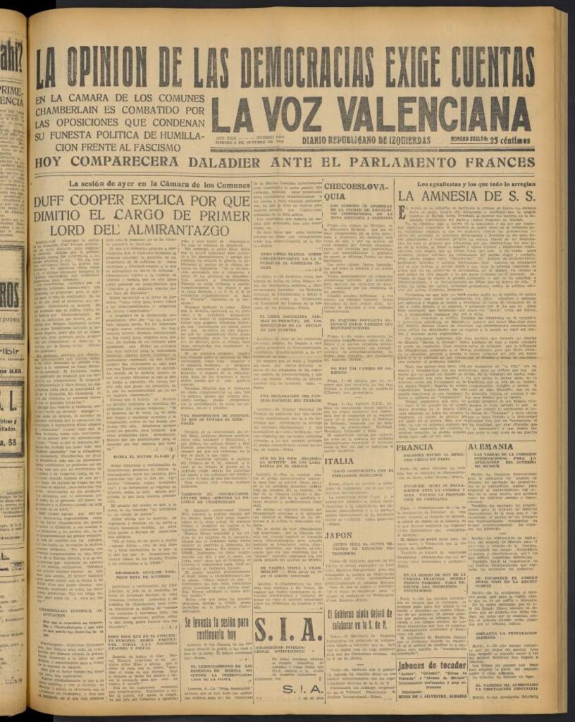 Miniatura de La Voz Valenciana del 4 de octubre de 1938