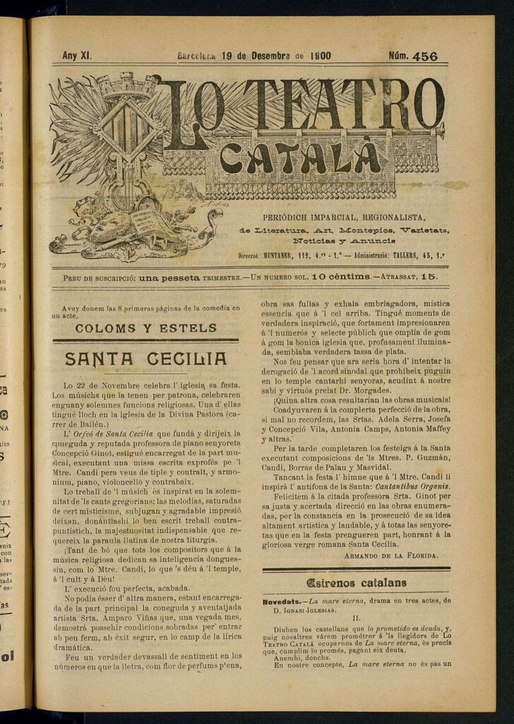 Miniatura de Lo Teatro Catalá del 19 de desembre de 1900