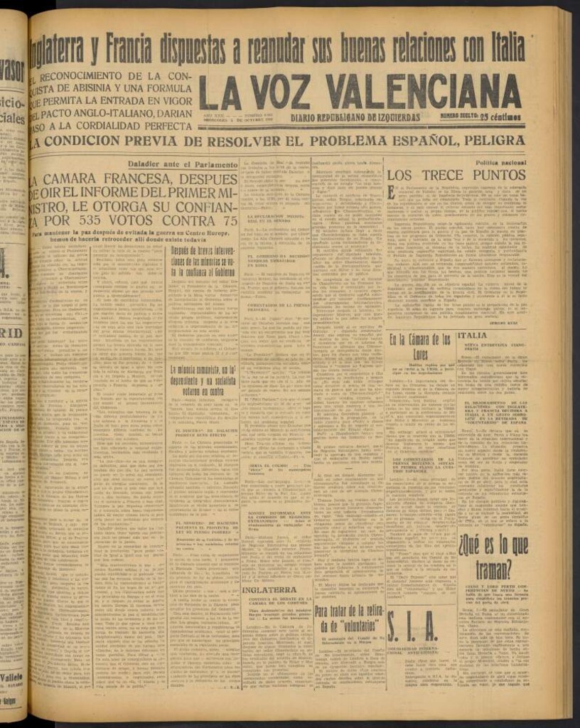 Miniatura de La Voz Valenciana del 5 de octubre de 1938