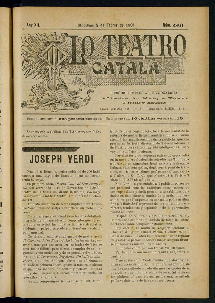 Miniatura de Lo Teatro Catalá del 5 de febrer de 1901