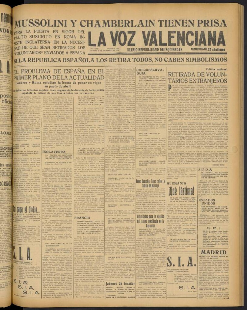 Miniatura de La Voz Valenciana del 7 de octubre de 1938