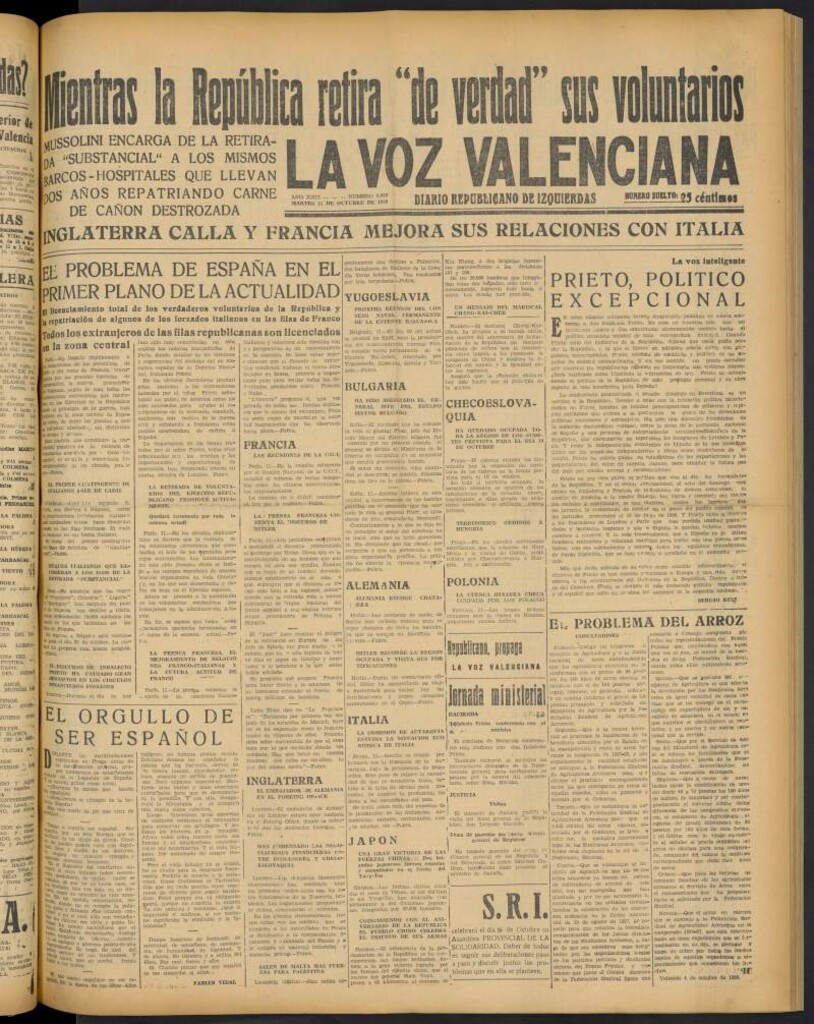 Miniatura de La Voz Valenciana del 11 de octubre de 1938