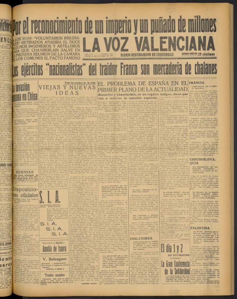 Miniatura de La Voz Valenciana del 20 de octubre de 1938