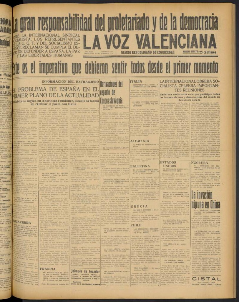 Miniatura de La Voz Valenciana del 26 de octubre de 1938
