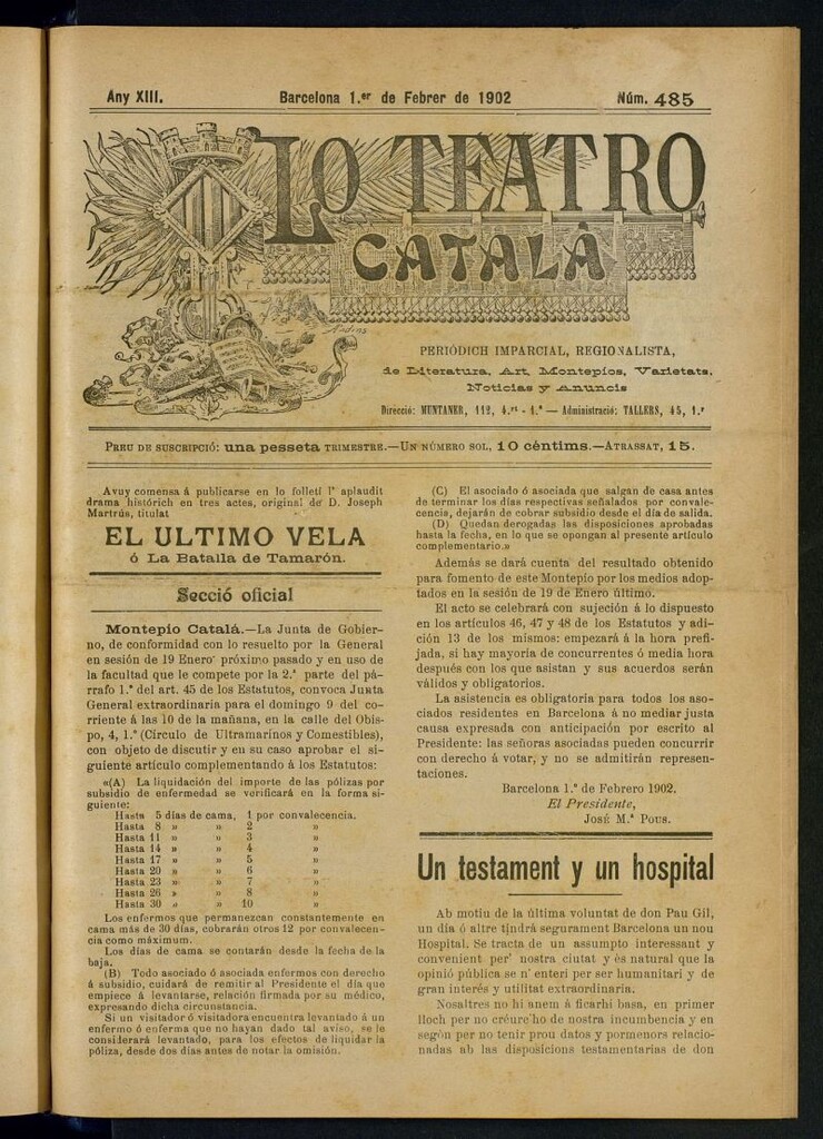Miniatura de Lo Teatro Catalá del 1 de febrer de 1902