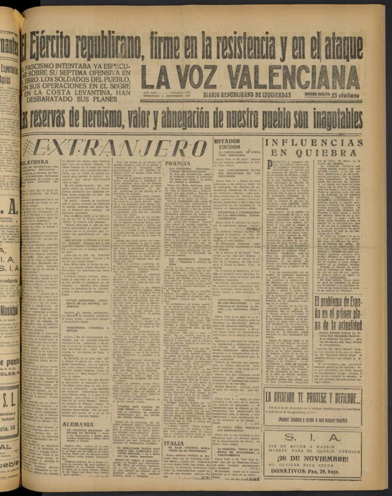 Miniatura de La Voz Valenciana del 9 de noviembre de 1938