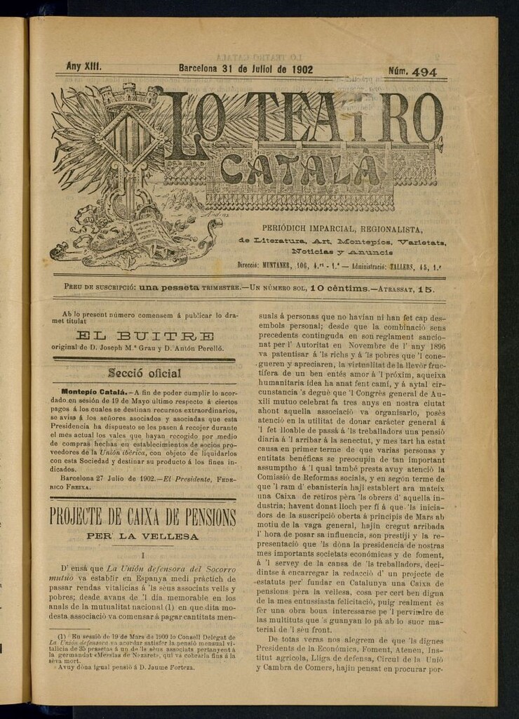 Miniatura de Lo Teatro Catalá del 31 de juliol de 1902