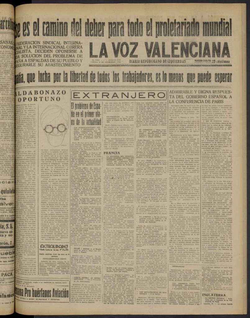 Miniatura de La Voz Valenciana del 26 de noviembre de 1938