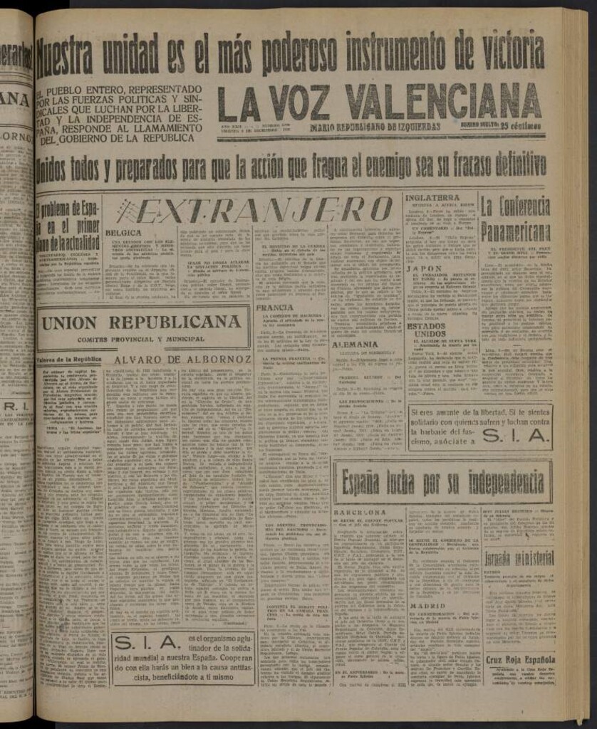Miniatura de La Voz Valenciana del 9 de diciembre de 1938