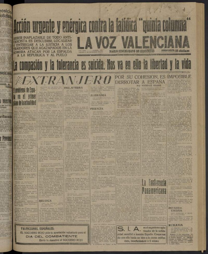Miniatura de La Voz Valenciana del 17 de diciembre de 1938