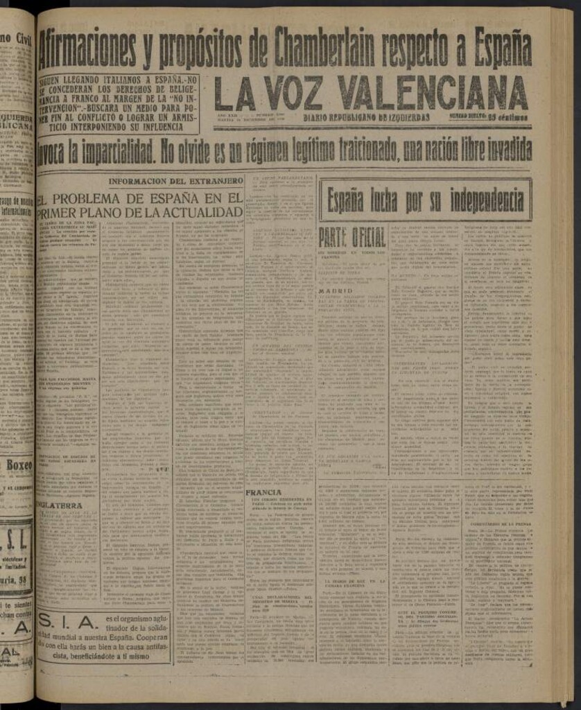 Miniatura de La Voz Valenciana del 20 de diciembre de 1938