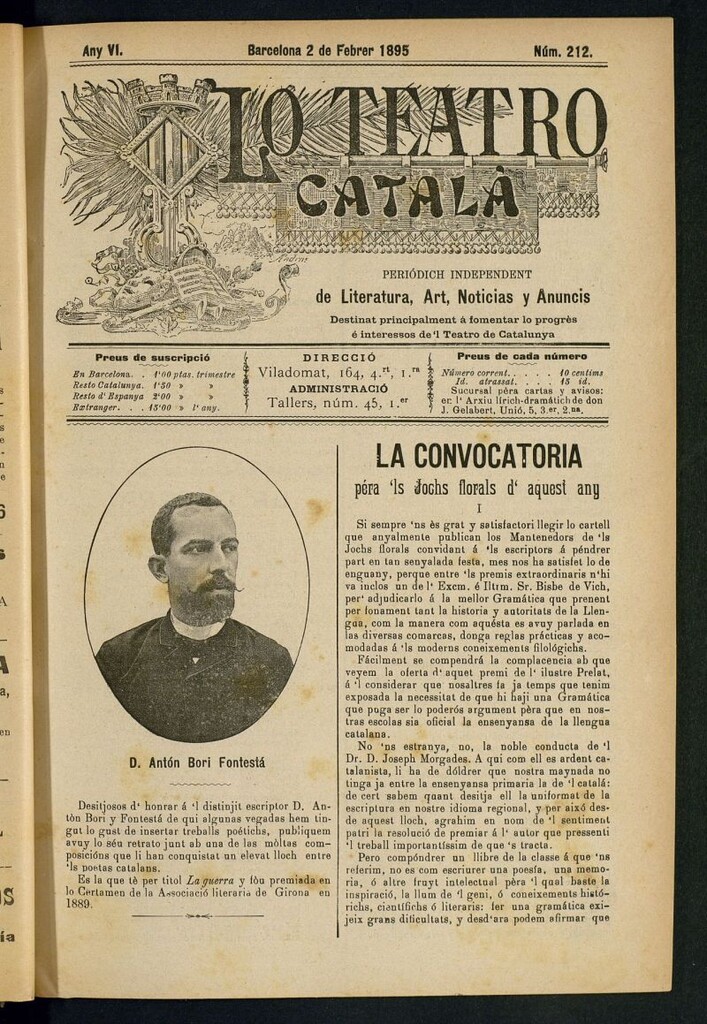 Miniatura de Lo Teatro Catalá del 2 de febrer de 1895
