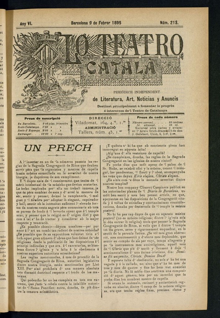 Miniatura de Lo Teatro Catalá del 9 de febrer de 1895