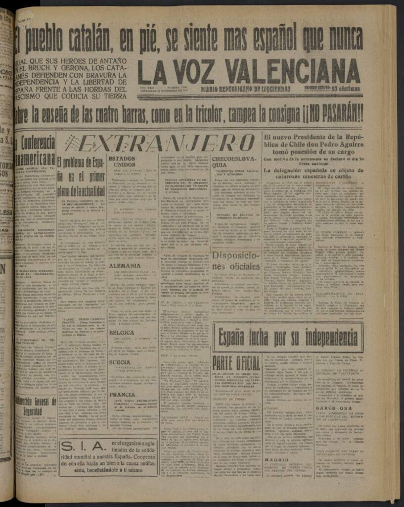 Miniatura de La Voz Valenciana del 28 de diciembre de 1938