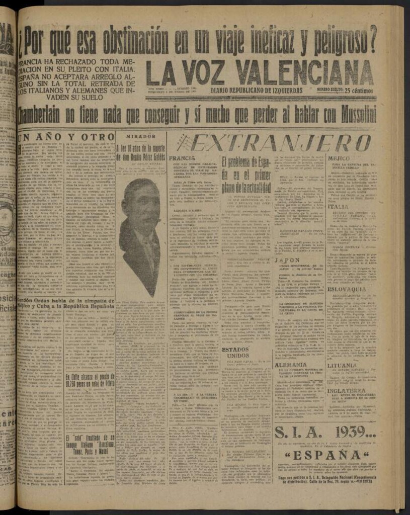 Miniatura de La Voz Valenciana del 4 de enero de 1939