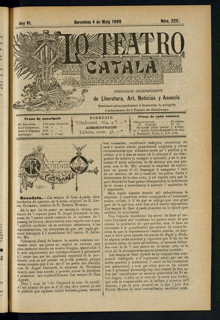 Miniatura de Lo Teatro Catalá del 4 de maig de 1895