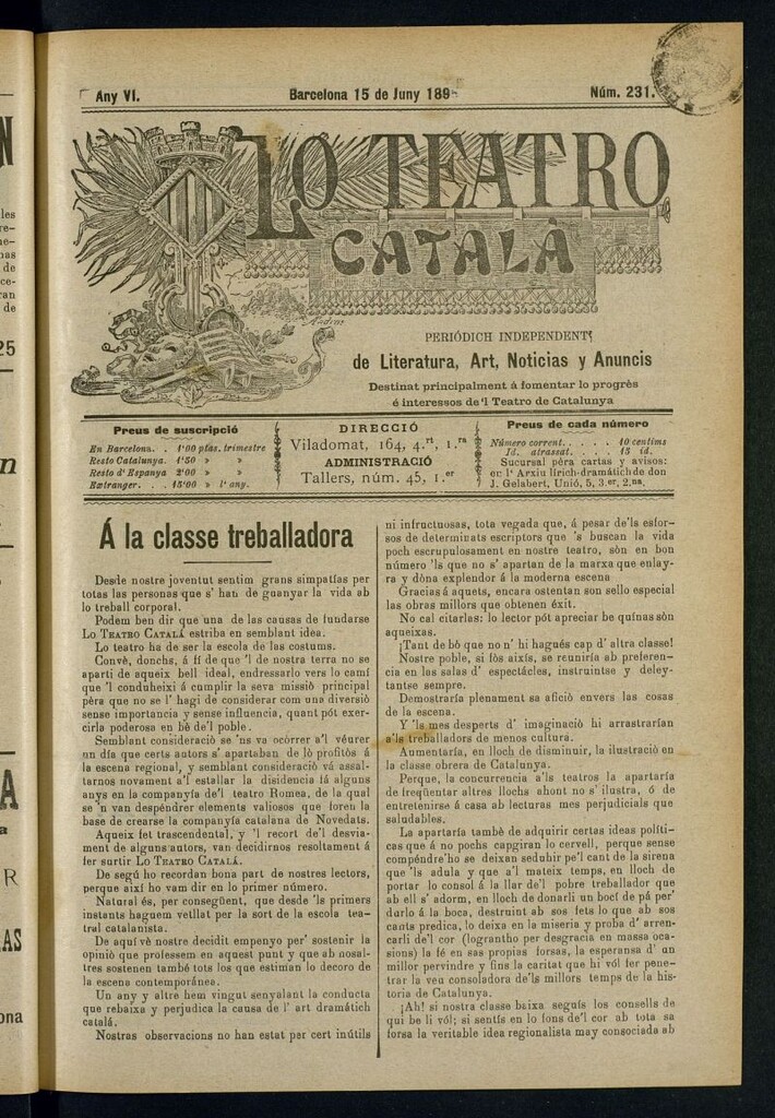 Miniatura de Lo Teatro Catalá del 15 de juny de 1895