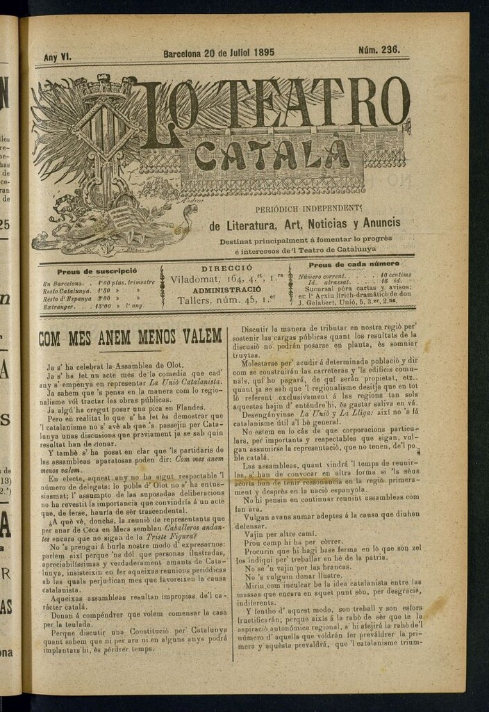 Miniatura de Lo Teatro Catalá del 20 de juliol de 1895