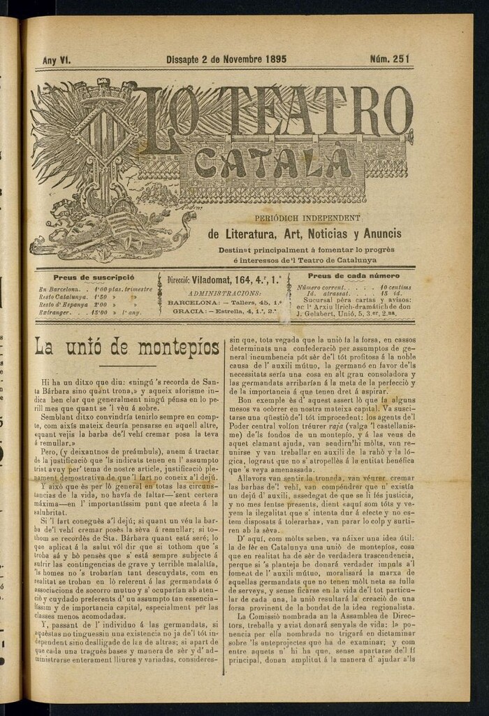Miniatura de Lo Teatro Catalá del 2 de novembre de 1895