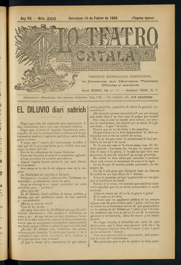 Miniatura de Lo Teatro Catalá del 15 de febrer de 1896