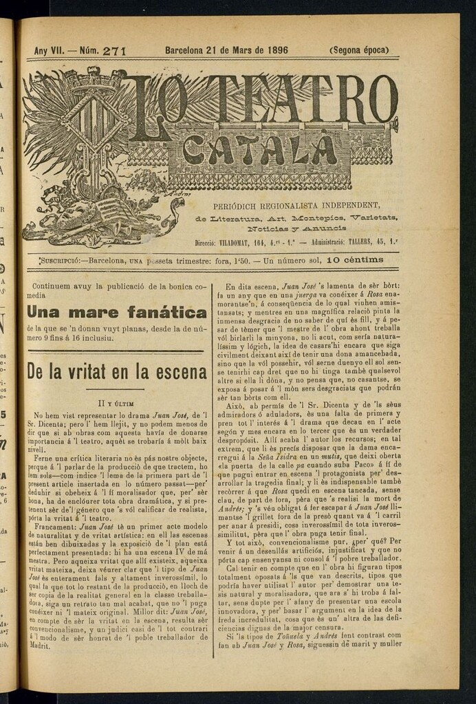 Miniatura de Lo Teatro Catalá del 21 de mars de 1896