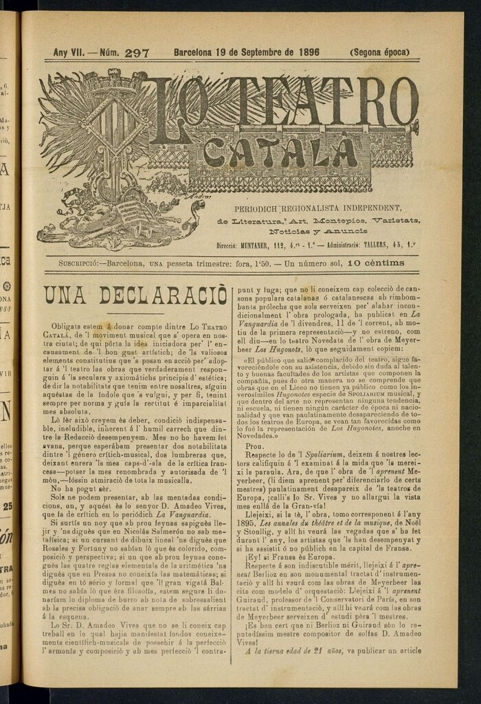 Miniatura de Lo Teatro Catalá del 19 de septembre de 1896
