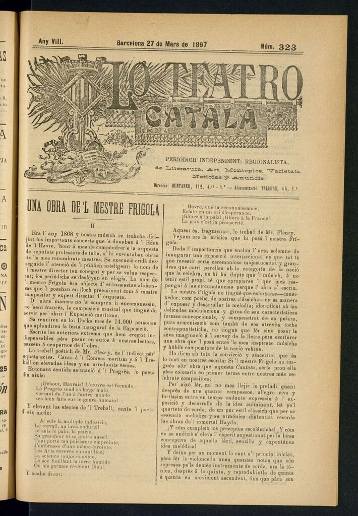 Miniatura de Lo Teatro Catalá del 27 de mars de 1897