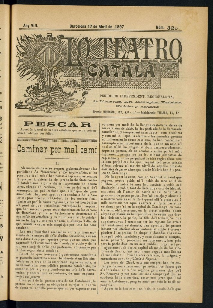 Miniatura de Lo Teatro Catalá del 17 de abril de 1897