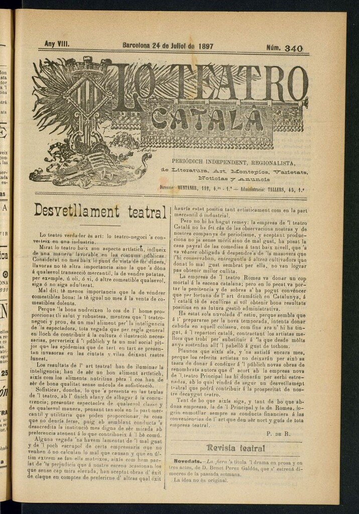 Miniatura de Lo Teatro Catalá del 24 de juliol de 1897