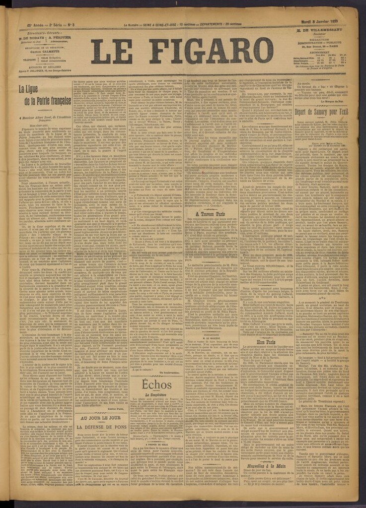 Miniatura de Le Figaro del 3 de enero de 1899, nº 3