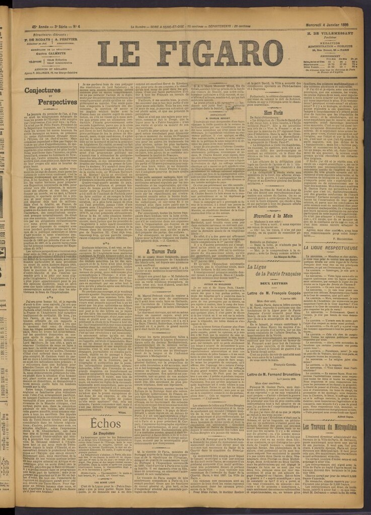 Miniatura de Le Figaro del 4 de enero de 1899, nº 4