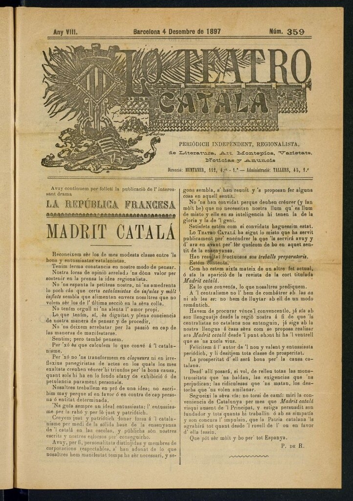 Miniatura de Lo Teatro Catalá del 4 de desembre de 1897