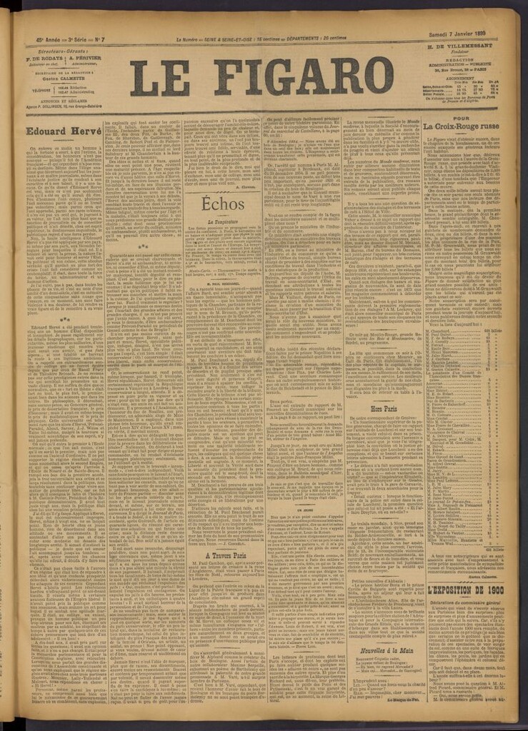 Miniatura de Le Figaro del 7 de enero de 1899, nº 7