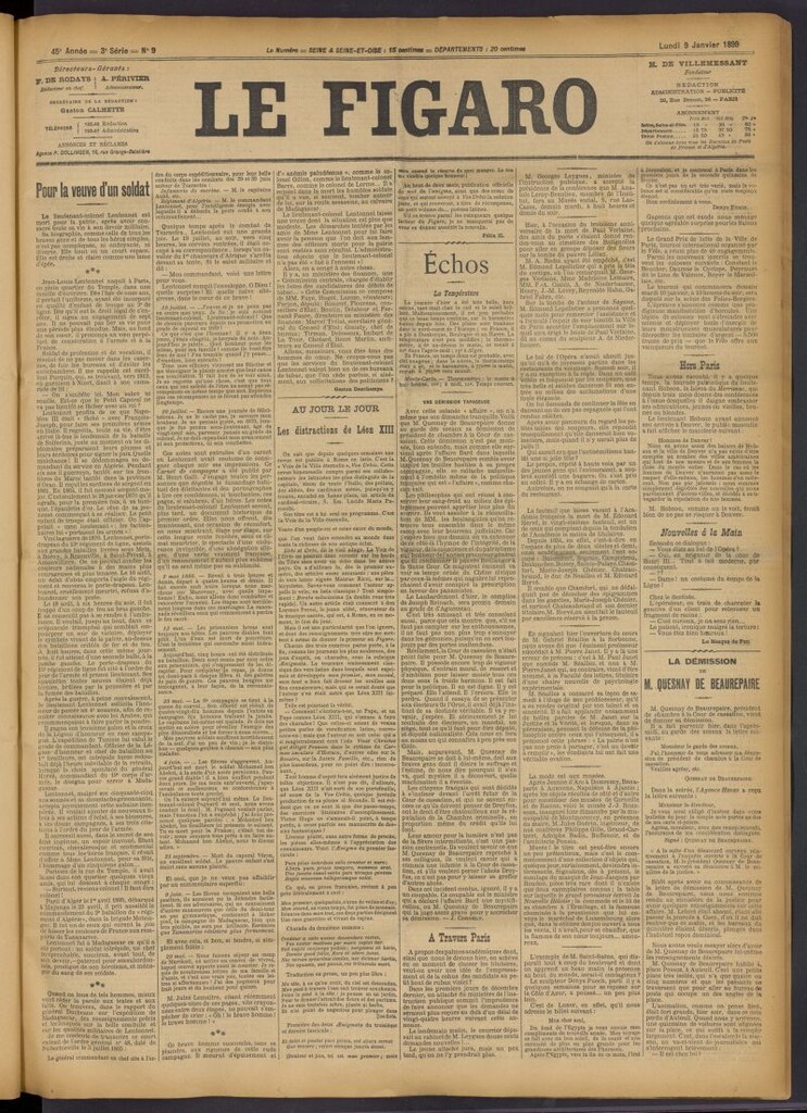 Miniatura de Le Figaro del 9 de enero de 1899, nº 9