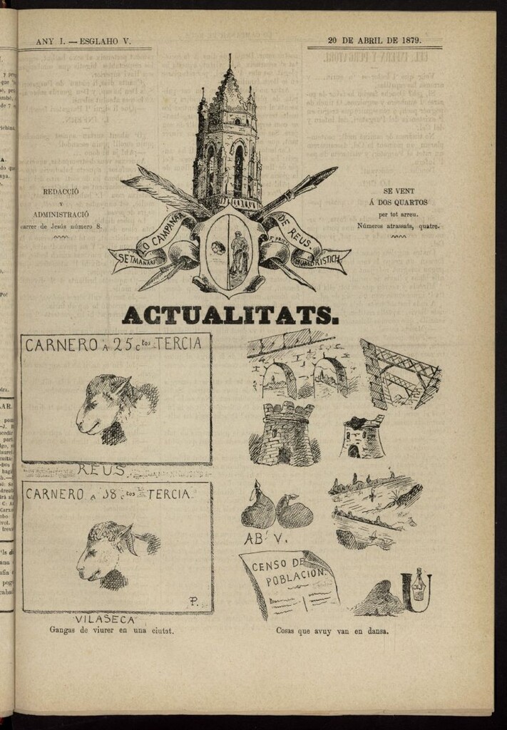 Miniatura de Lo Campanar de Reus del 20 de abril de 1879, nº 5