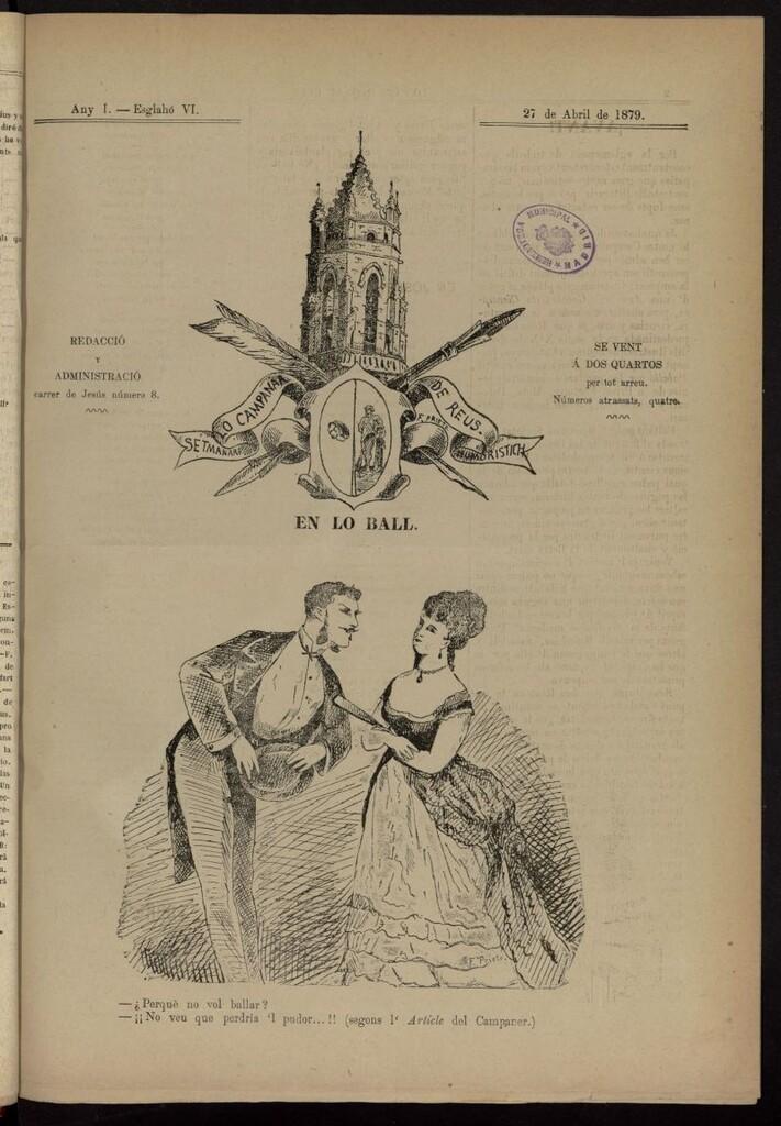 Miniatura de Lo Campanar de Reus del 27 de abril de 1879, nº 6