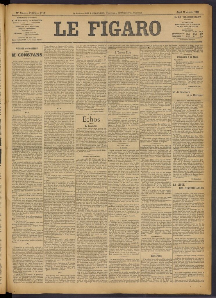 Miniatura de Le Figaro del 12 de enero de 1899, nº 12