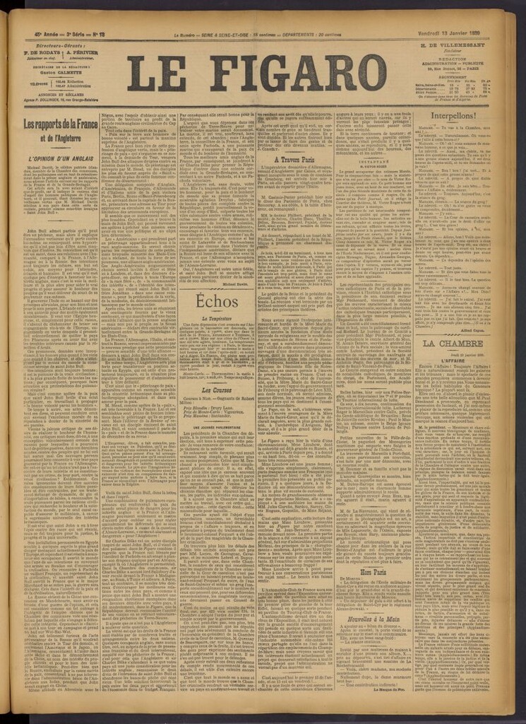Miniatura de Le Figaro del 13 de enero de 1899, nº 13