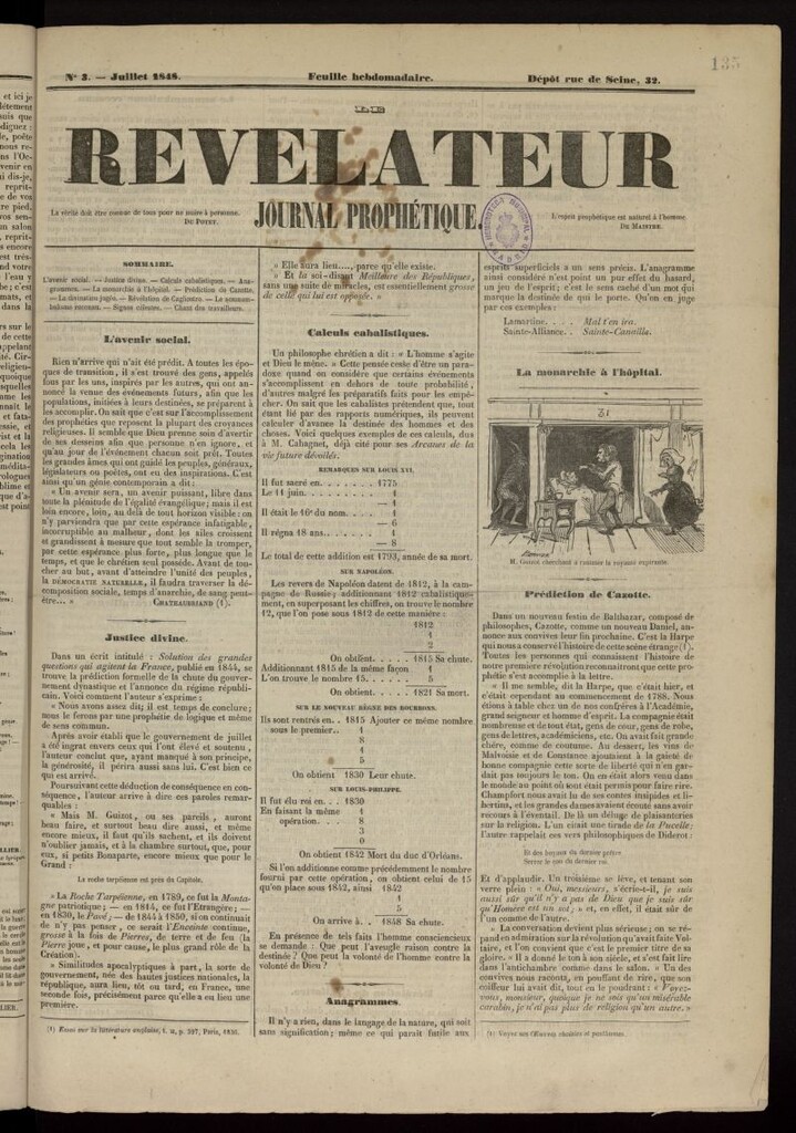 Miniatura de Le Révélateur : journal prophétique del julio de 1848, nº 3
