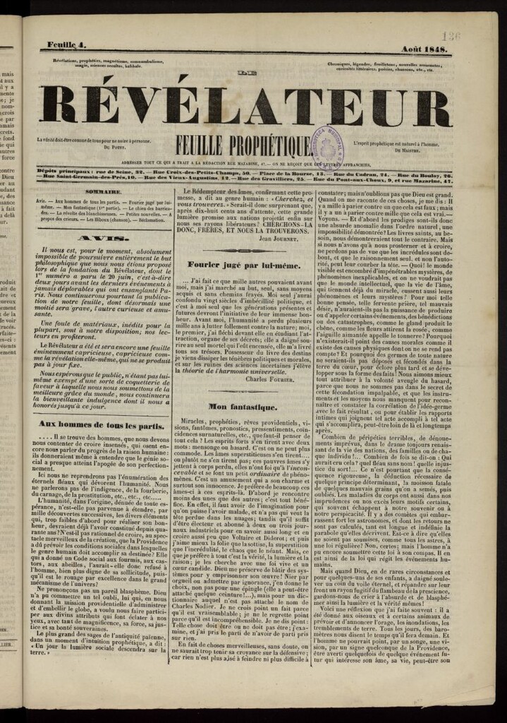 Miniatura de Le Révélateur : journal prophétique de agosto de 1848, nº 4